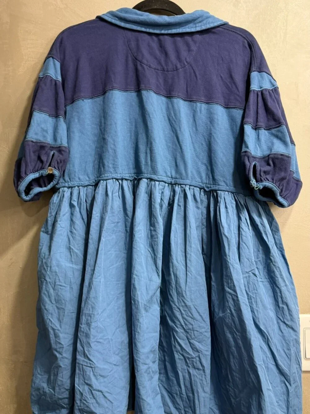 Free People Remi Rugby Mini Dress Blue